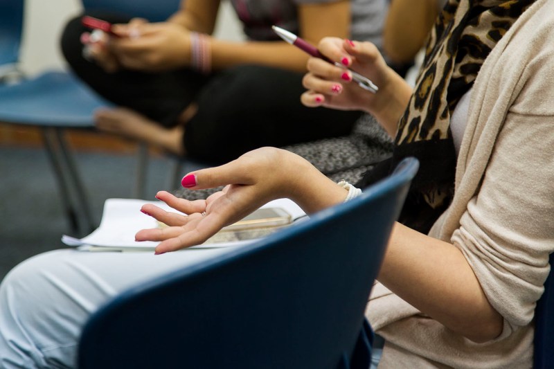 woman's hands gesturing