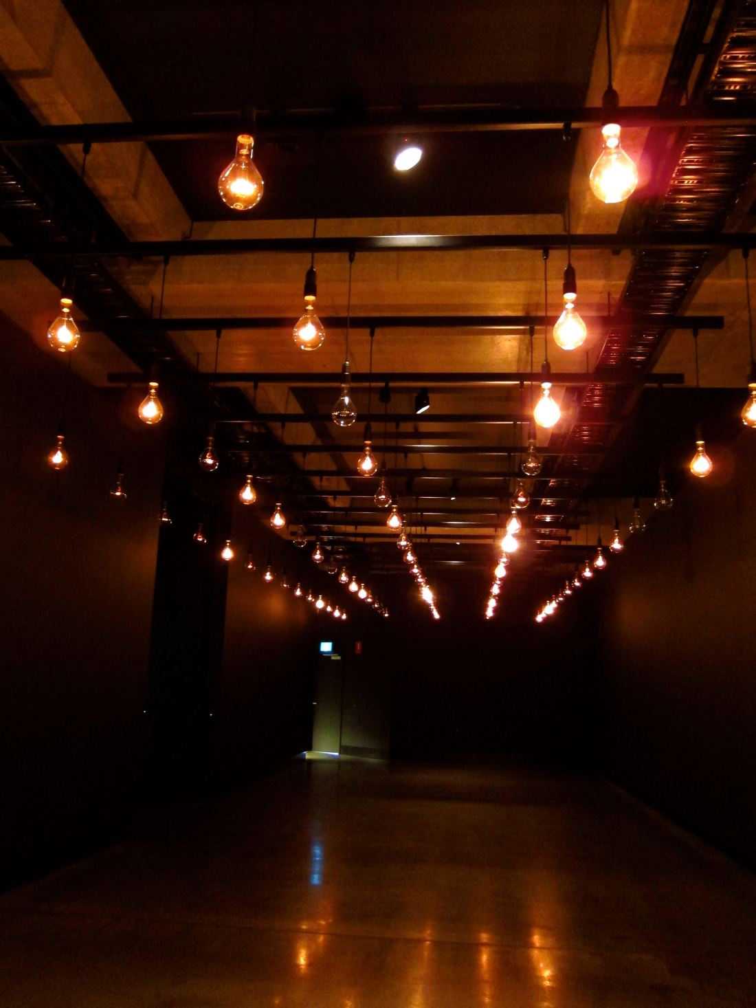 light bulbs in dark room