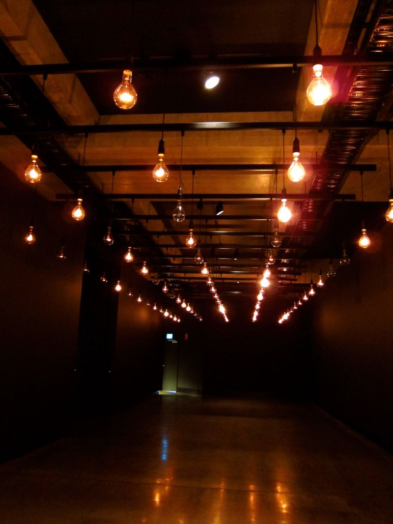 light bulbs in dark room